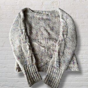 Hugo Boss Orange Soft Gray Speckled Cable Knit Sweater - Women's Size Small